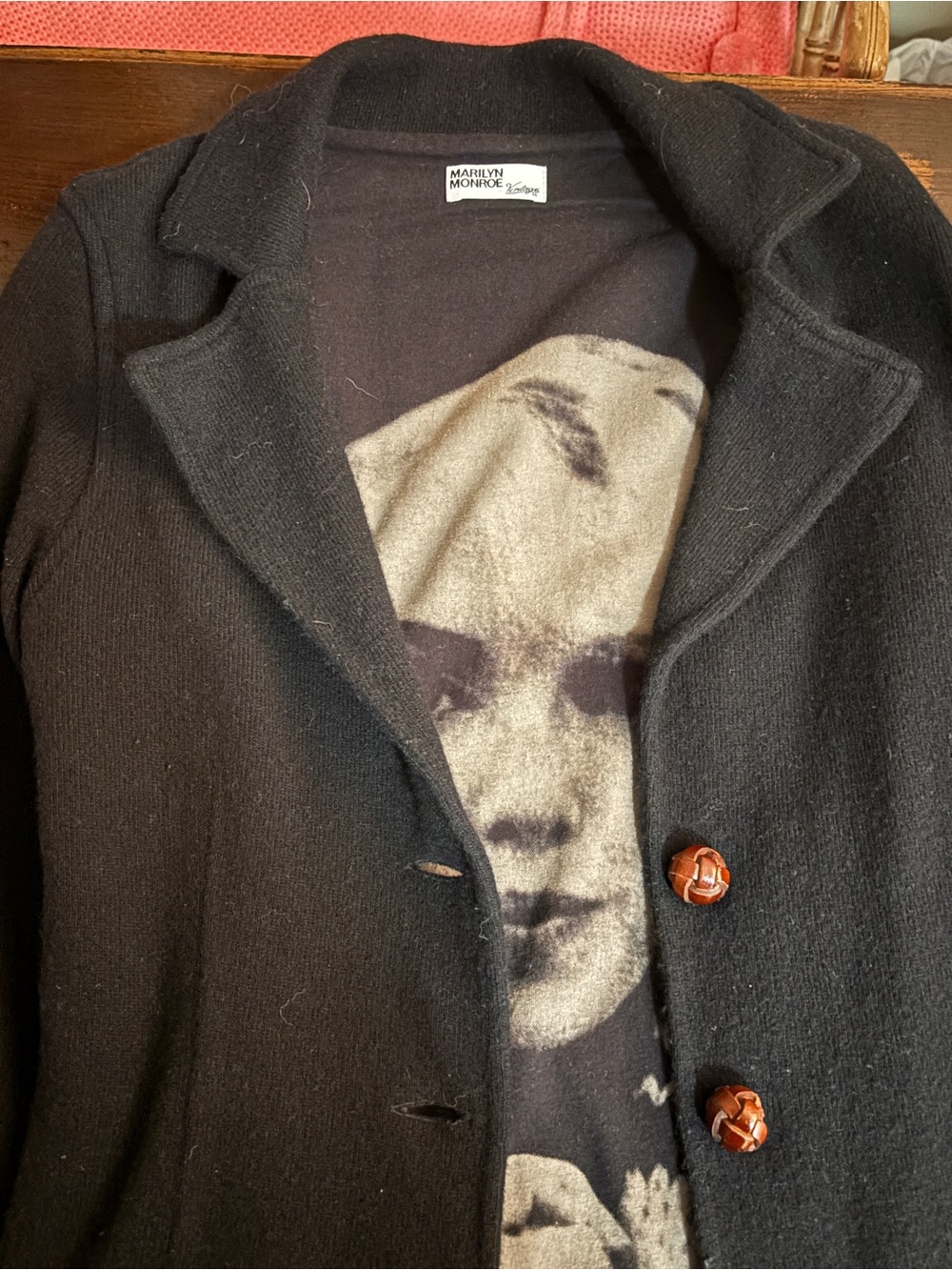 Marilyn Monroe Black Blazer with Graphic Liner